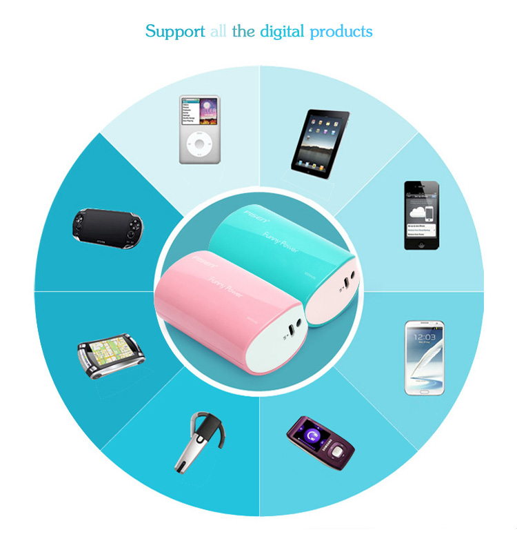 PISEN แบตสำรองแท้ 5,000 mAh พาวเวอร์แบงค์ USB 5V-2A Funny Power Ⅱ รุ่น TS-D127 ไฟฉาย LED ส่องสว่างยามค่ำคืนในตัว เก็บประจุเต็มที่ได้ยาวนาน รูปทรงกระบอก ขนาดกระทัดรัดจับถนัดกระชับมือ – สีชมพู