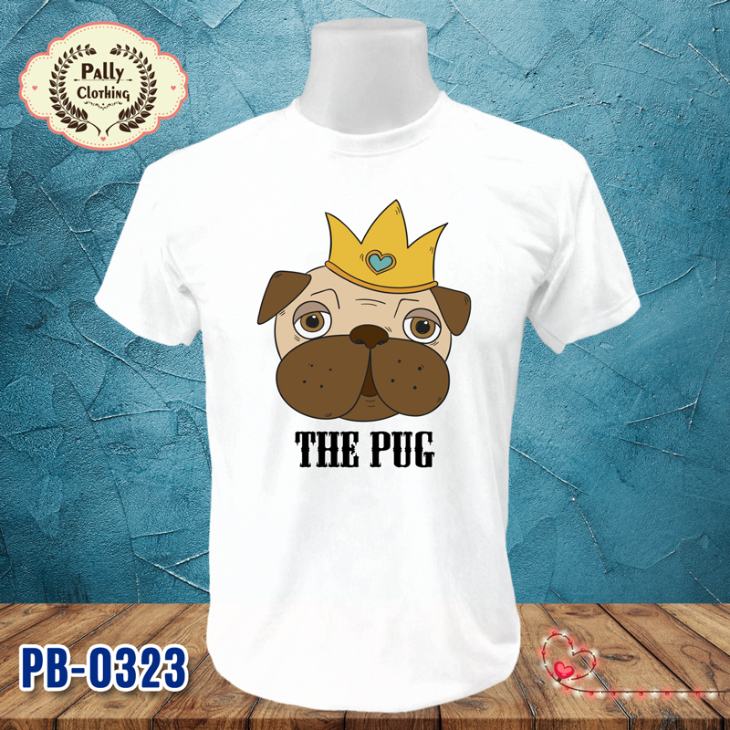 เสื้อยืดลายหมาแมว PB-0323 ลาย THE PUG
