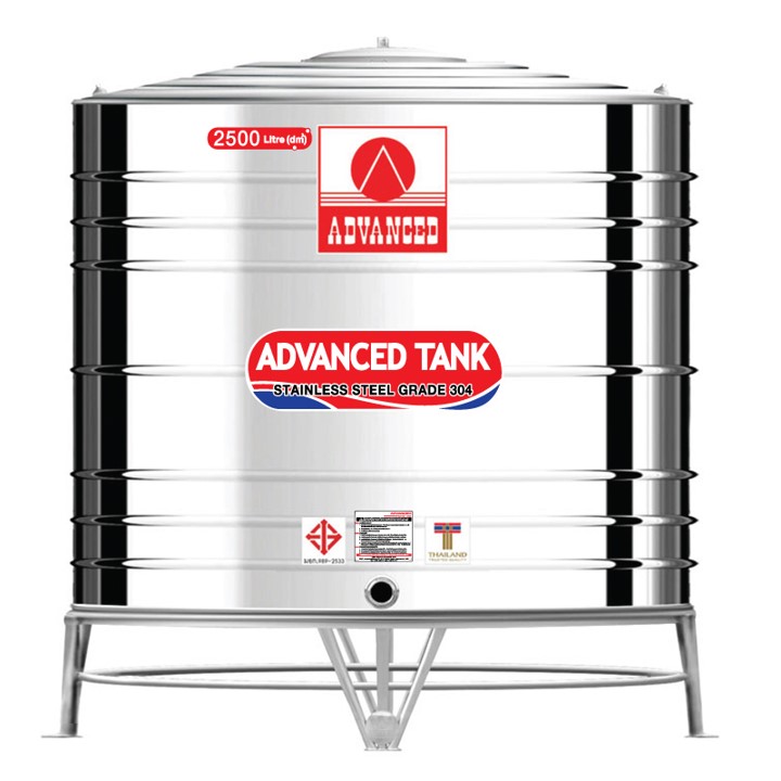 แทงค์เก็บน้ำสแตนเลสADVANCE พื้นเรียบ รุ่น AVF2500 **แถมลูกลอยฟรี**