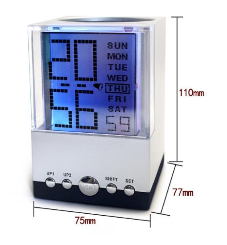 นาฬิกาพร้อมที่ใส่ปากกา,นาฬิกาพร้อมที่ใส่ปากกาไฟ7สี