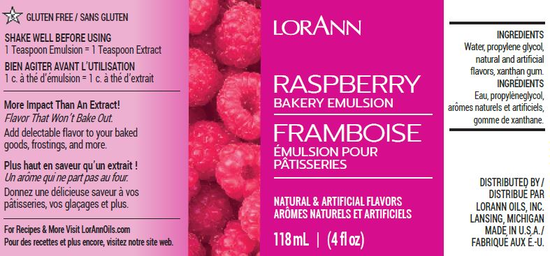 LORANN Raspberry Emulsion 4 Oz.กลิ่นราสพ์เบอร์รี่ (118 ml) (06-7596-03)