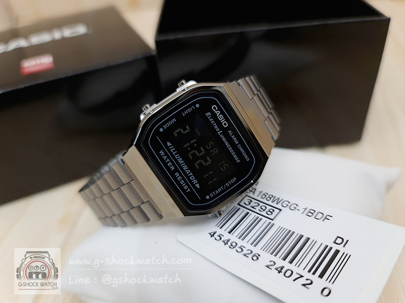 CASIO นาฬิกาข้อมือ นาฬิกากันน้ำ นาฬิกาของแท้ ประกันศูนย์ CMG 1 ปี รุ่น A168WGG-1B