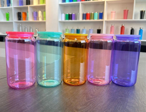 แก้วน้ำ,แก้วน้ำ,แก้วทรงกระป๋อง,แก้วพร้อมฝาปิด,แก้วใส,16oz