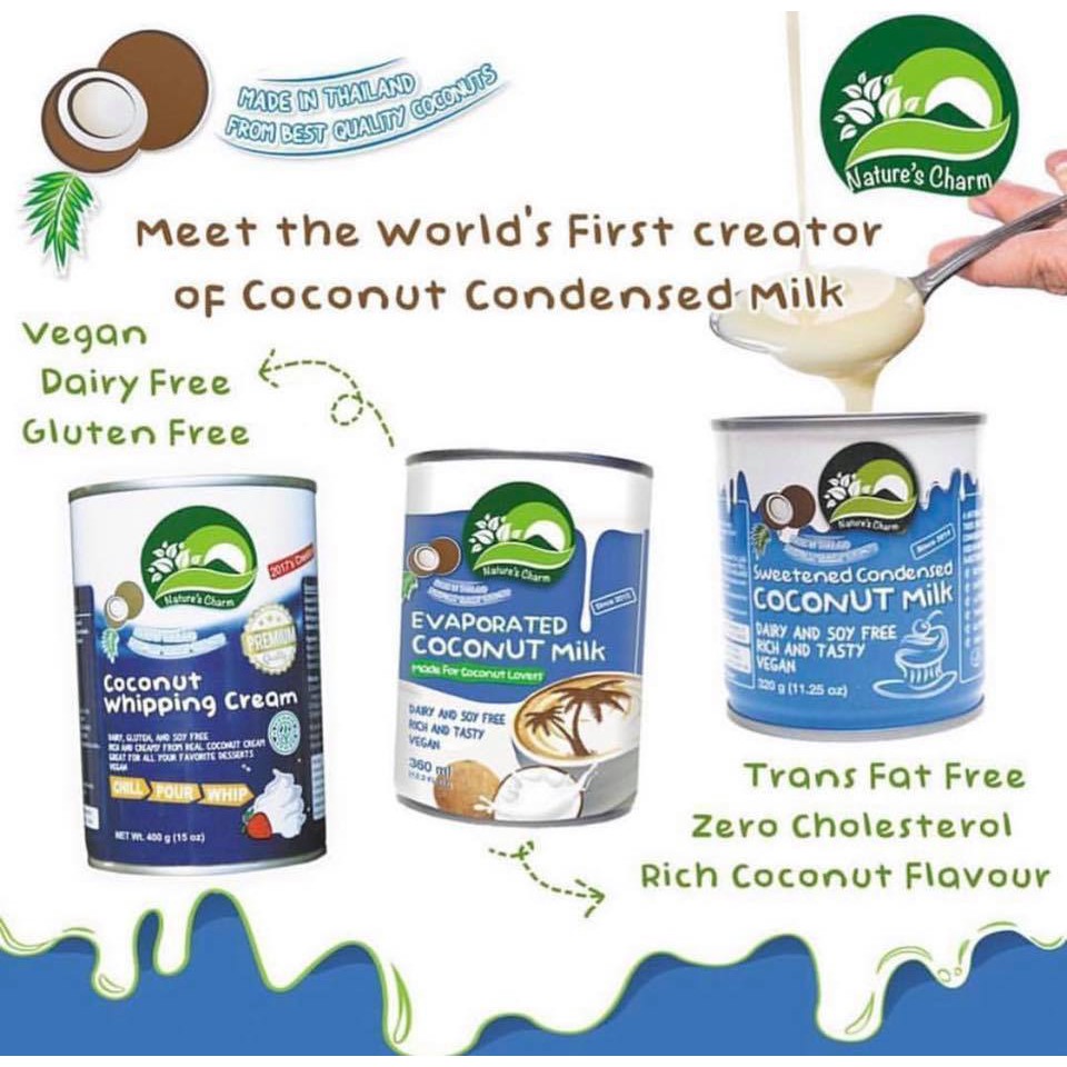 นมข้นมะพร้าว Sweetened Condensed Coconut Milk ตรา Nature's Charm ขนาด 320 ml. (02-7319)