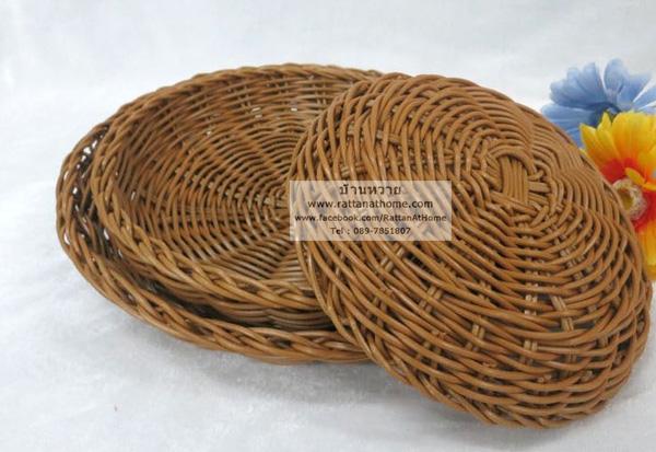 ถาดหวายเทียม ถาดหวายใส่ขนมปัง ขนาด M 27*4.5 cm