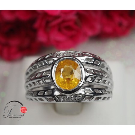 แหวนพลอยบุษราคัมแบบเรียบสวย