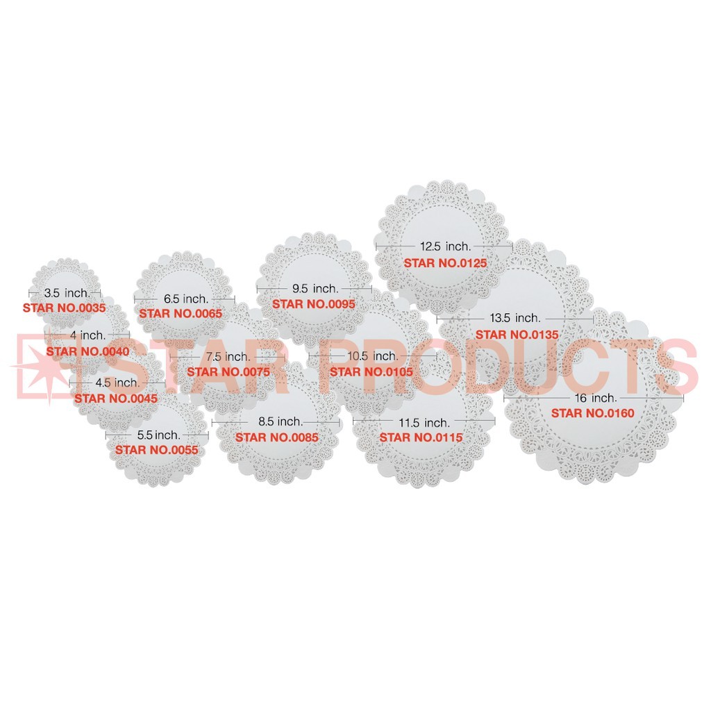 กระดาษดอยลี่ 4 นิ้ว 50 ใบ Doilie Paper 4" 50 Pcs.(09-8157)