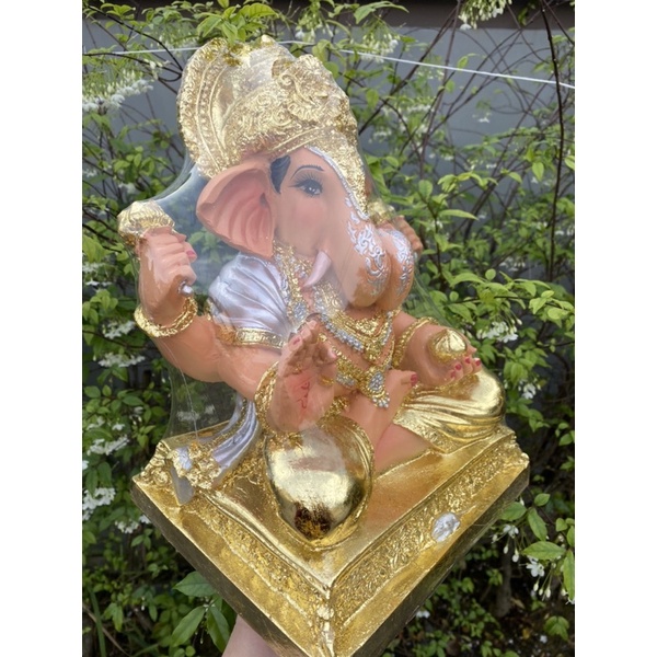 พระพิฆเนศ พระพิฆเนศปางเศรษฐี สูง14นิ้ว ปิดทองเค