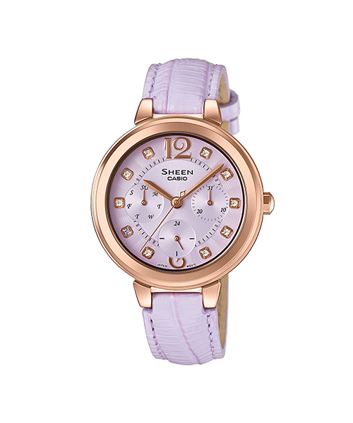 CASIO SHEEN นาฬิกาข้อมือ นาฬิกากันน้ำ นาฬิกาของแท้ ประกันศูนย์ CMG 1 ปี รุ่น SHE-3048PGL-6A