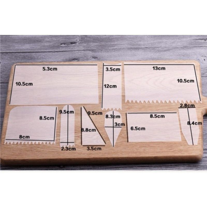 ชุดแผ่นปาดเค้กพลาสติกใส 9 ชิ้น (12-8487)