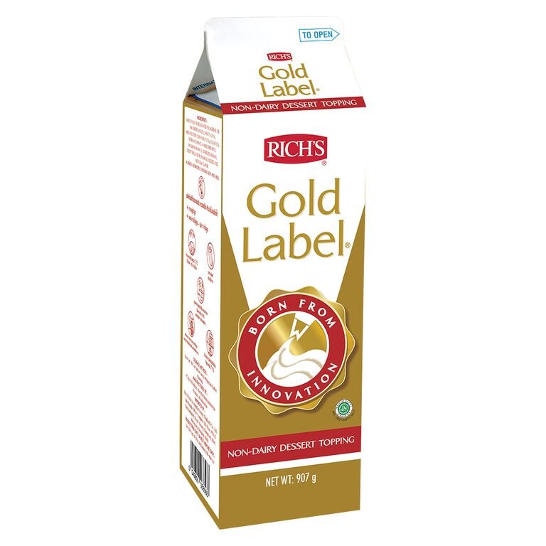 วิปปิ้งครีม ริชส์ Rich's Gold Label Non Dairy Topping 907g. (02-0043)(สินค้าแช่แข็ง)