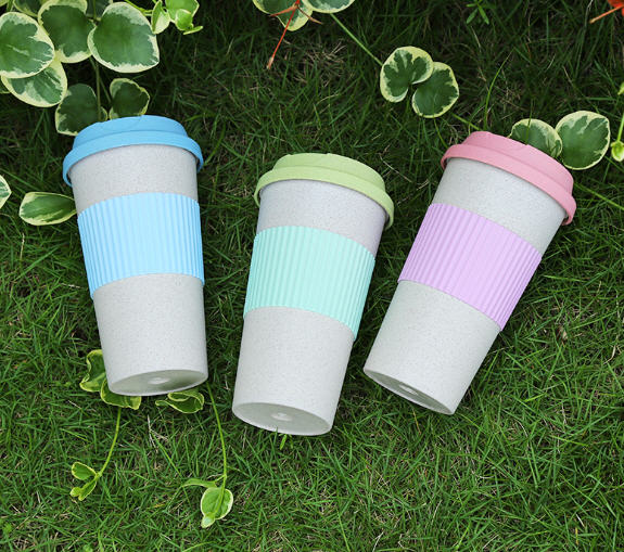 แก้วกาแฟ,แก้วพลาสติกฟางข้าวสาลี,แก้วกาแฟสองชั้น,แก้วกาแฟฟางข้าวสาลี,480ml