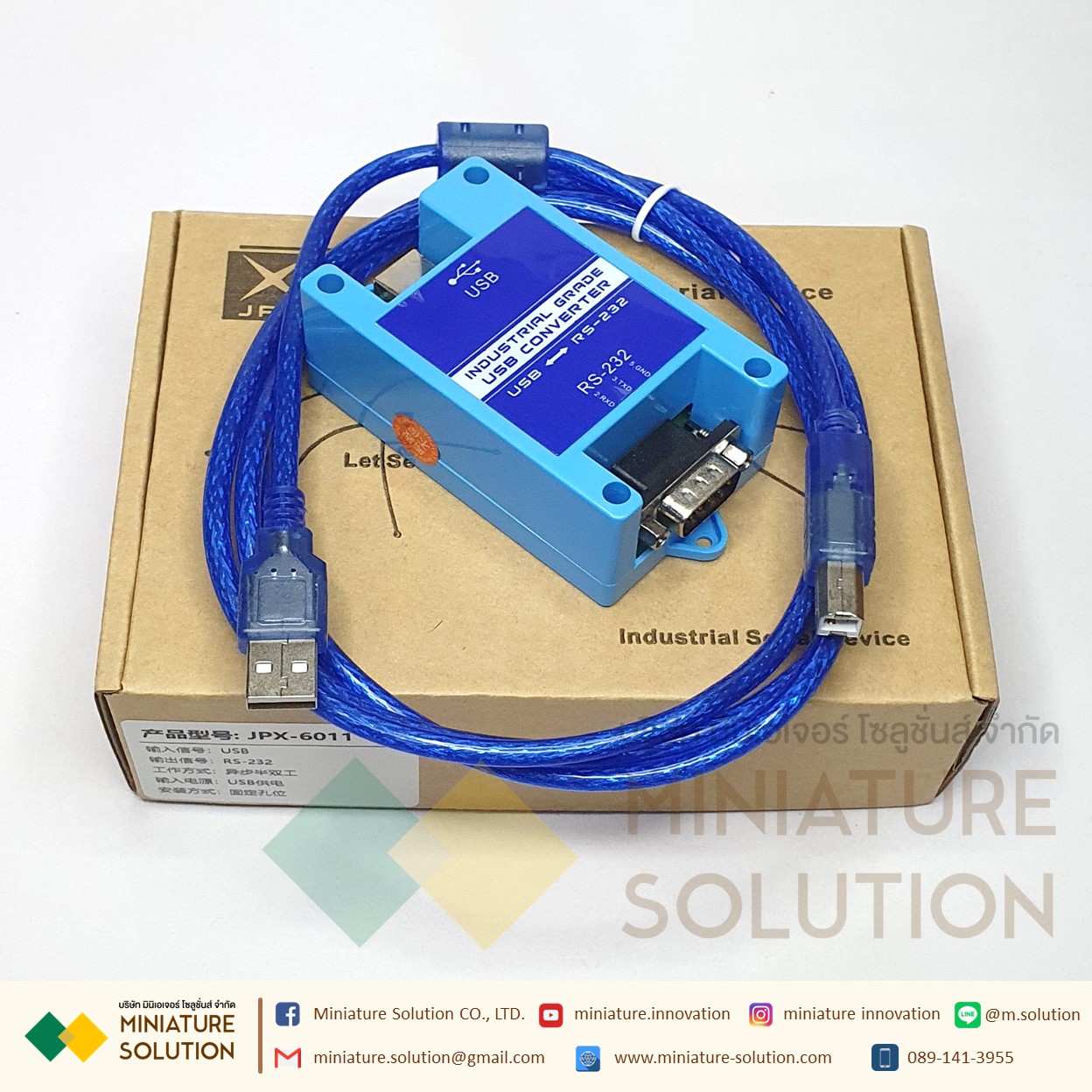 Industrial grade USB to RS232 protocol converter USB โหลดโปรแกรม PLC จีน บอร์ด MitsuUSB TO RS232 serial port converter ใช้เชื่อม PLC RS232 (JPX-6011) (USB-RS232)
