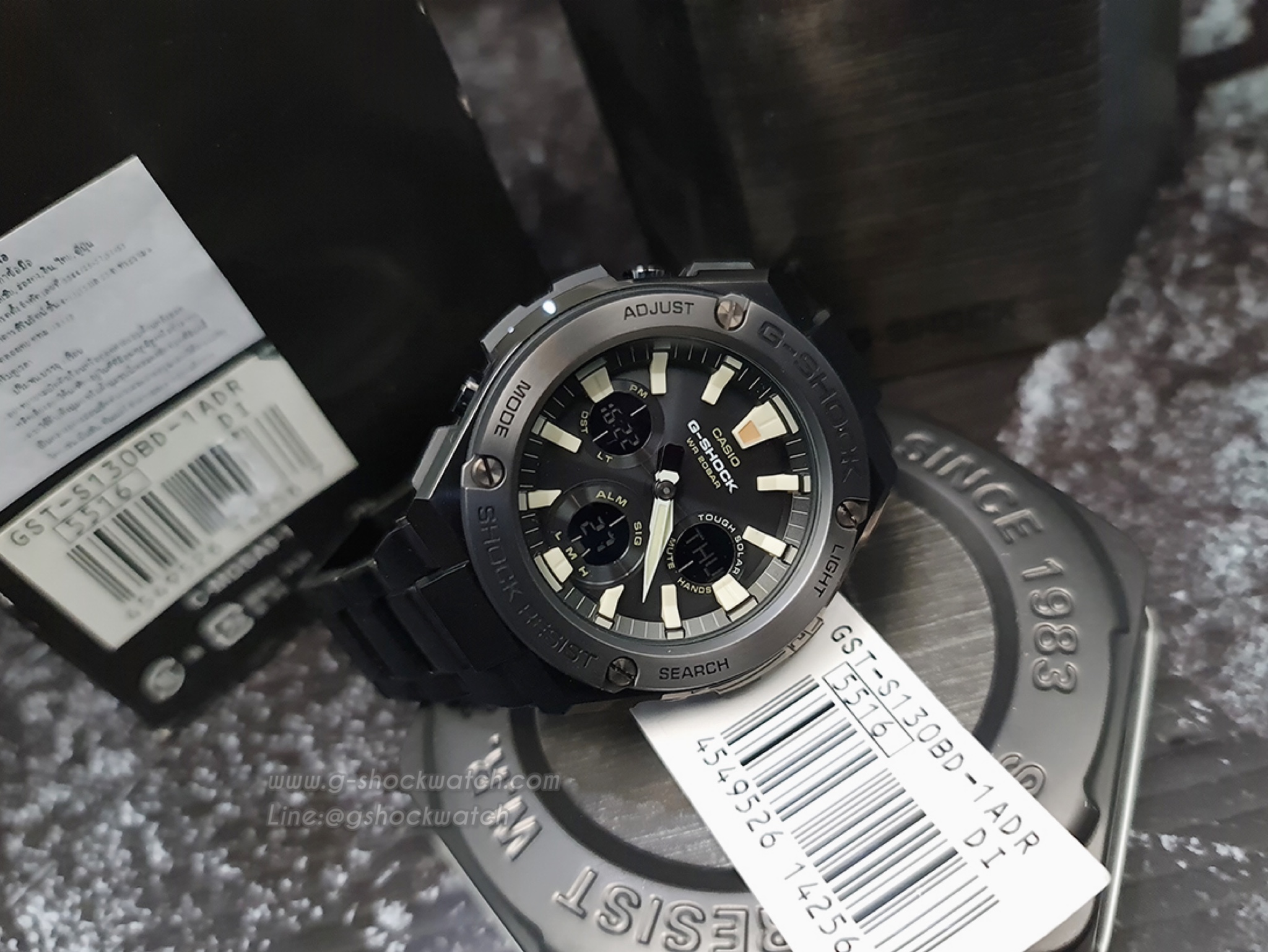 CASIO G-SHOCK นาฬิกาข้อมือ นาฬิกากันน้ำ นาฬิกาของแท้ ประกันศูนย์ CMG 1 ปี รุ่น GST-S130BD-1A