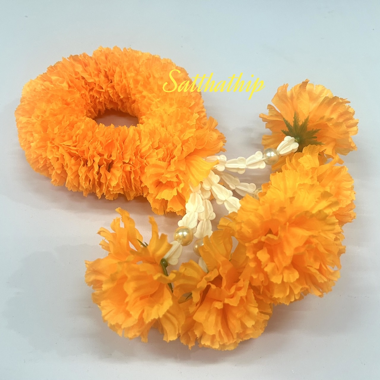 พวงมาลัยผ้า - พวงมาลัยดอกดาวเรืองผ้า - พวงมาลัยดอกดาวเรือง ประดิษฐ์ - พวงมาลัยถวายศาลพระภูมิ