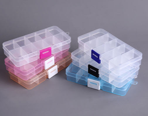 กล่อง10ช่อง,กล่องใส่ขออเนกประสงค์,ขนาด12.8*6*2.3cm