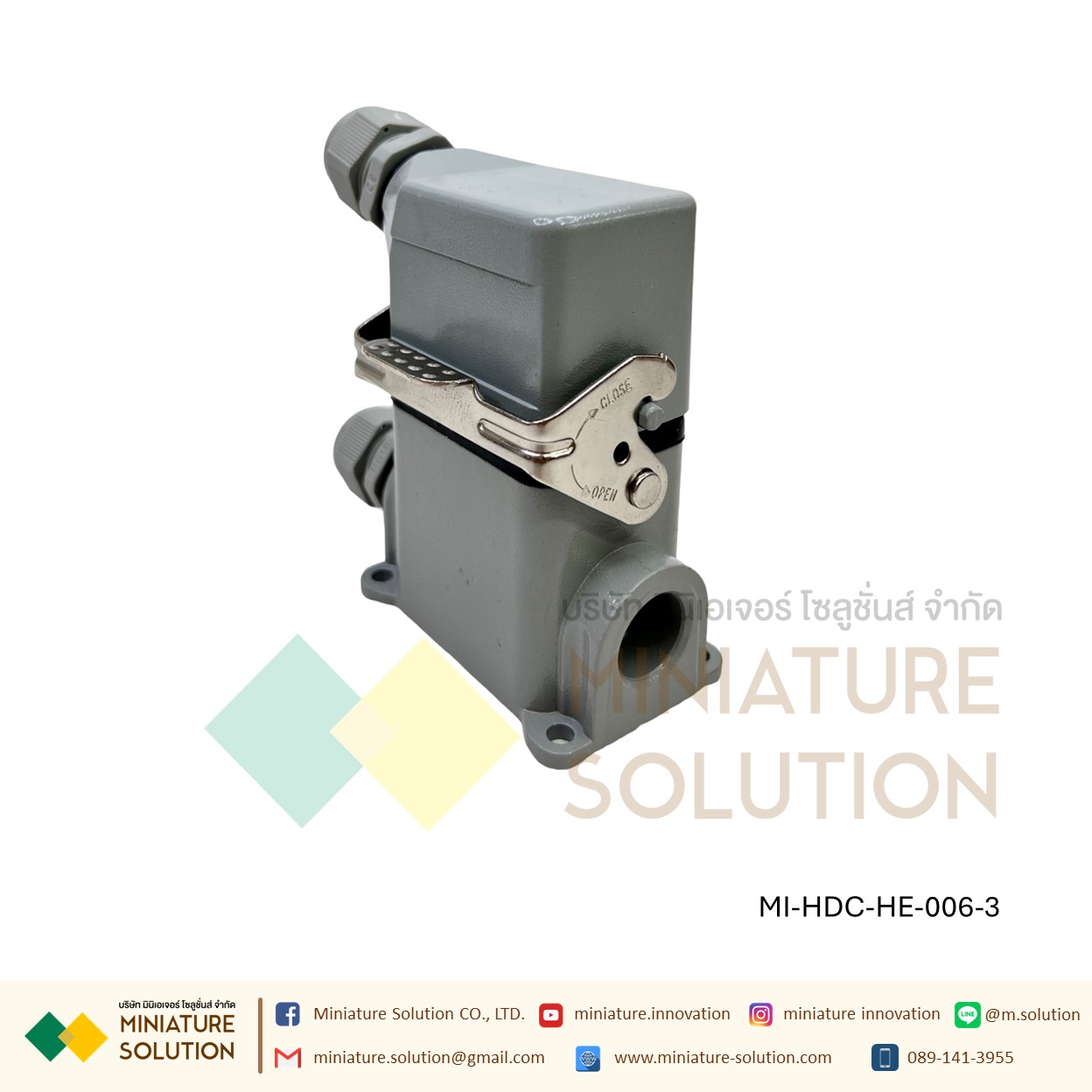 ปลั๊กเชื่อมต่อใช้สำหรับงานหนัก Heavy Duty Connectors Power แบบขันสกรู16A 500V HDC-HE-4/6/10/16/20/24/32/48 3 ช่อง