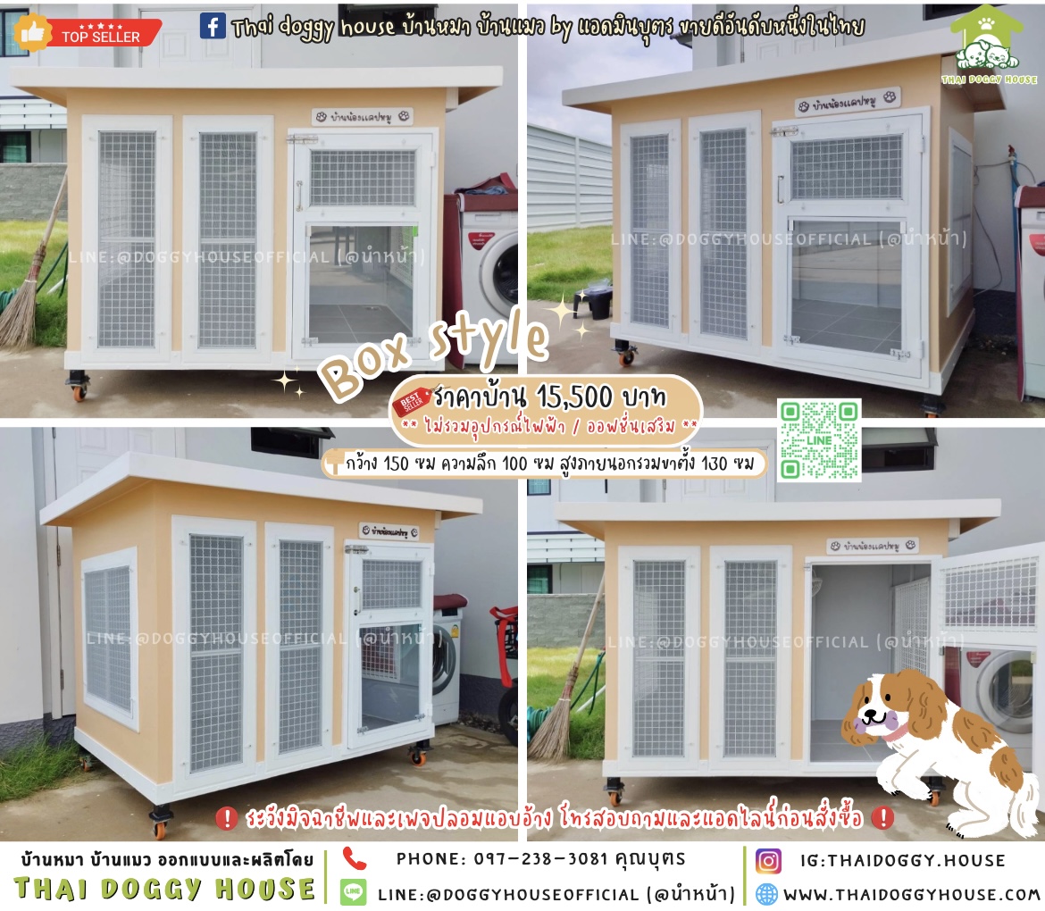 🏡บ้านหมา มุ้งลวด แบบบ้าน 𝘽𝙤𝙭 𝙎𝙩𝙮𝙡𝙚 🐕🐾
