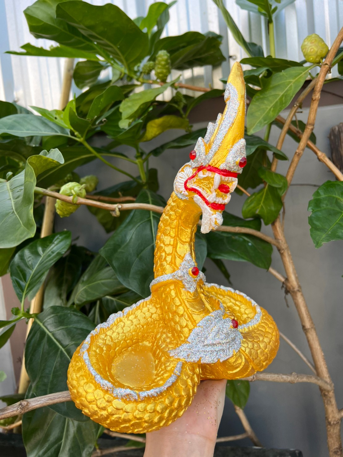 พญานาคราช ตระกูลพญานาคราช วรกายสีทอง สูง 11 นิ้ว