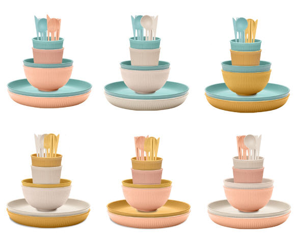 ชุดสินค้าฟางข้าวสาลี,แก้วน้ำรักษ์โลก,ชุดชามช้อนส้อมจานแก้วน้ำ,ชุดของที่ระลึก,ของที่ระลึก,ของชำร่วยแก้วลดโลกร้อน