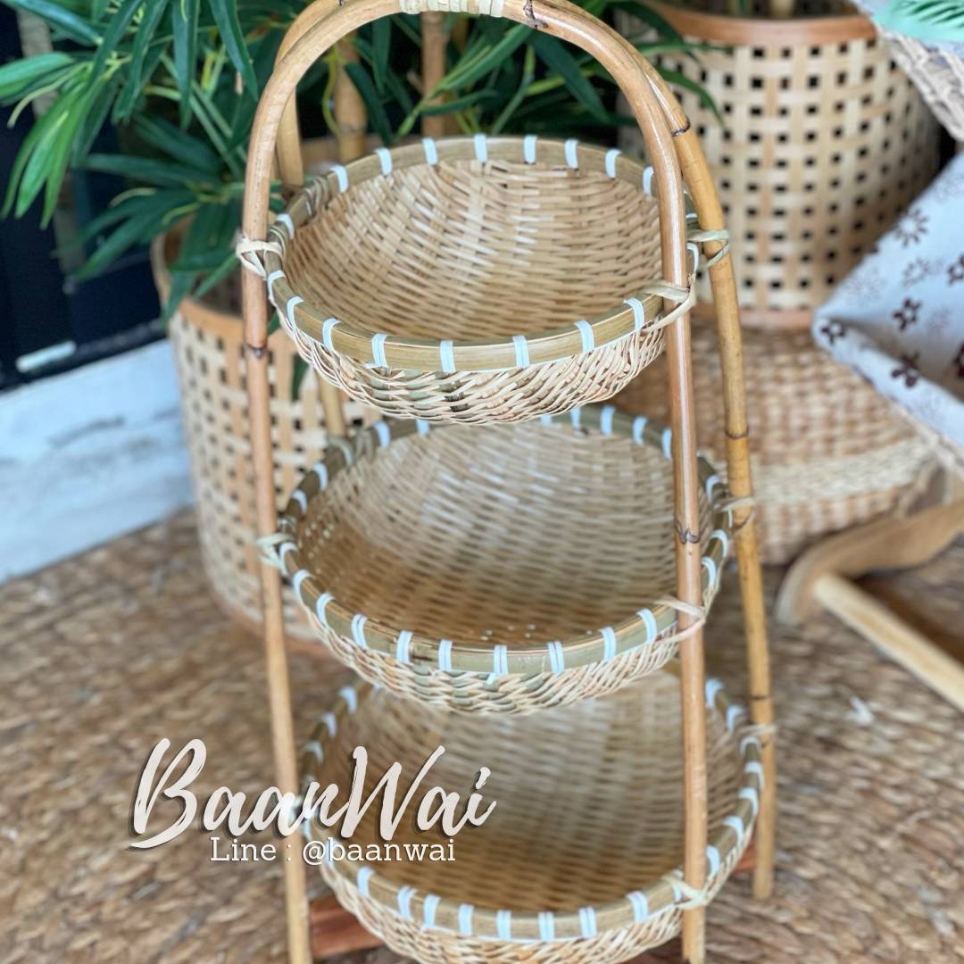 ชั้นวางไม้ไผ่ ก้นกระชอน