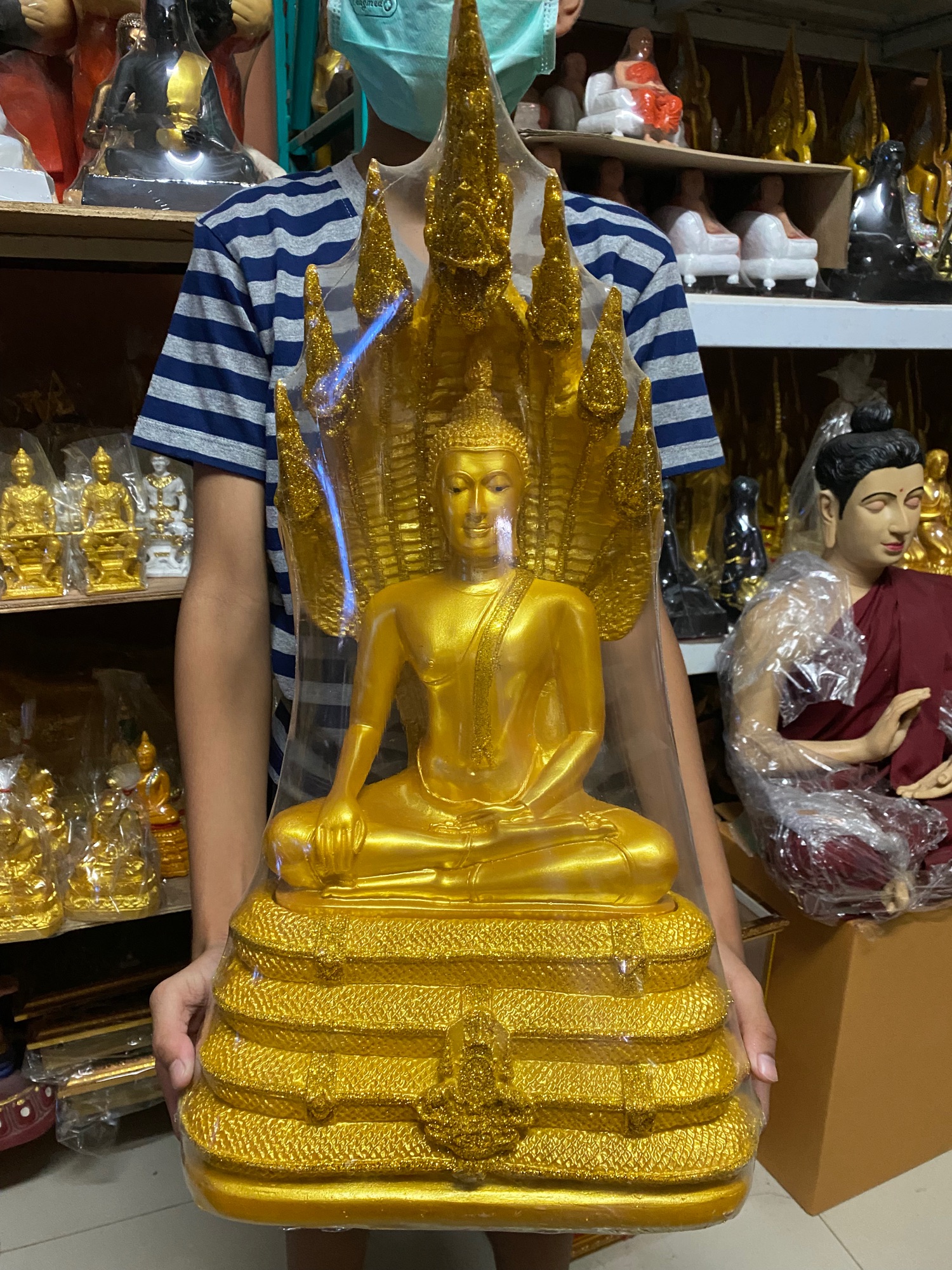 พระนาคปรก องค์ใหญ่ กว้าง 12นิ้ว สูง 21 นิ้ว