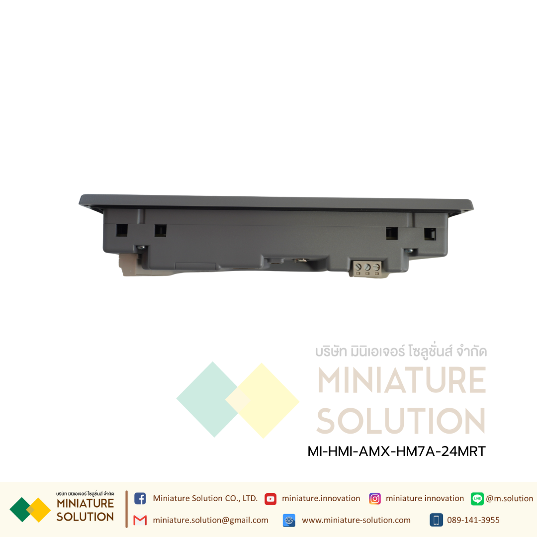 HMI AMSAMOTION 2in1 industrial control all-in-one 7 inch PLC FX3U ภายในจอ DI16 DO4 DT4 AI4 AO2 PT100 2 (AMX-HM7A-24MRT)