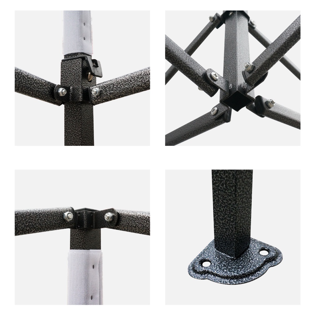 เต้นท์สนามพับได้ครบชุดผ้า+โครงเหล็ก ขนาด 3*3 เมตร สำหรับแม่ค้าขายของตลาดนัด กันฝน