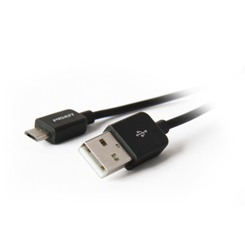PISEN Micro USB สายชาร์จ & ส่งข้อมูล Data Transmit and Charging Cable 800 mm อุปกรณ์สำหรับรีชาร์จและซิงค์เพื่อโอนถ่ายข้อมูลแบบ 2-in-1 USB 2.0 พอร์ตมาตรฐานใช้งานได้กับทุกกรุ่น (For Smart Device) – สีดำ