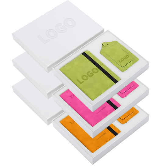 ชุดของขวัญปีใหม่,ชุดสำหรับเดินทาง,ชุดซองใส่พาสปอร์ตPU+ป้ายห้อยกระเป๋า,สกรีนโลโก้