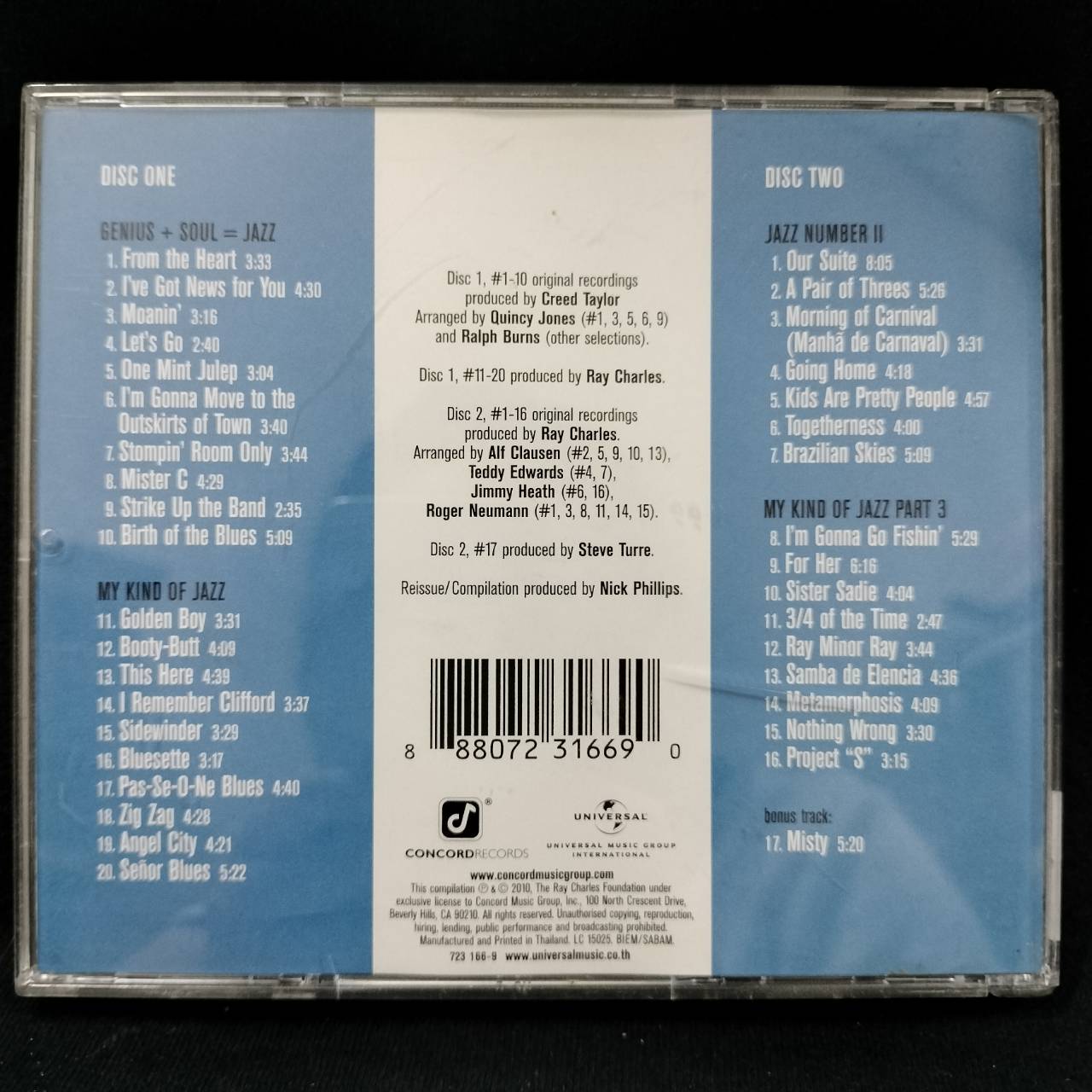 Ray Charles – Genius + Soul = Jazz / USA / 2CD / แผ่นดี+แผ่นสวย