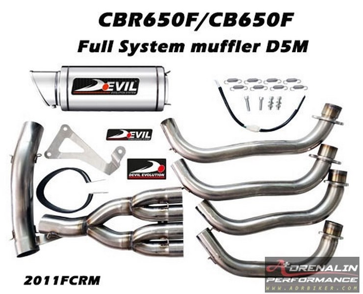 ท่อ Devil Evolution Full System Muffler Carbon Stainless รุ่น D5C Racing สำหรับ cbr650cb650f (For Exhibition only)