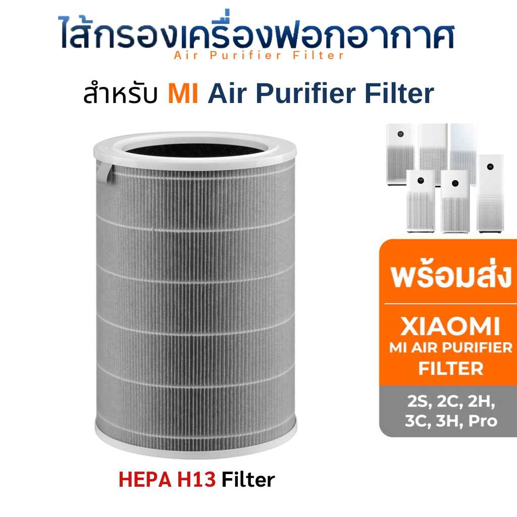 (มี RFID) ไส้กรองอากาศ Xiaomi (สีเทา เกรดโรงพยาบาล) รุ่น 2S / 2H / 3H / Pro / 2C / 3C สำหรับ เครื่องฟอกอากาศ MI