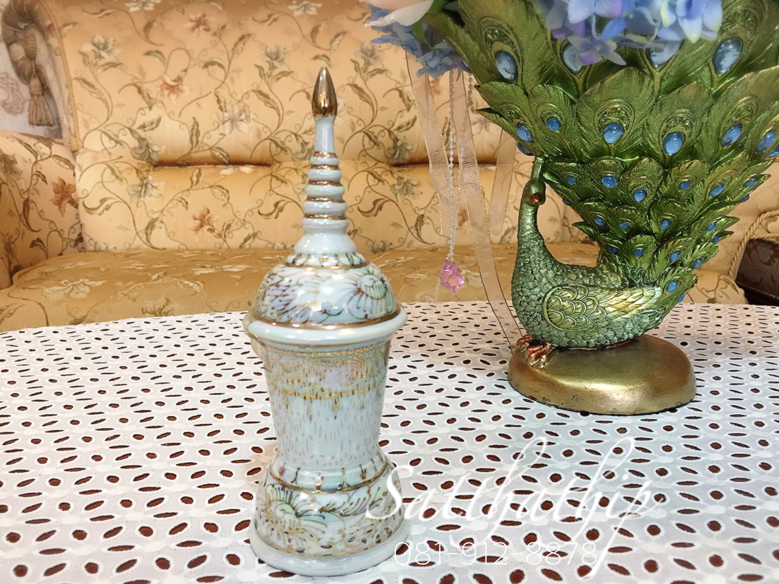 โกศอัฐิเซรามิก เคลือบมุก