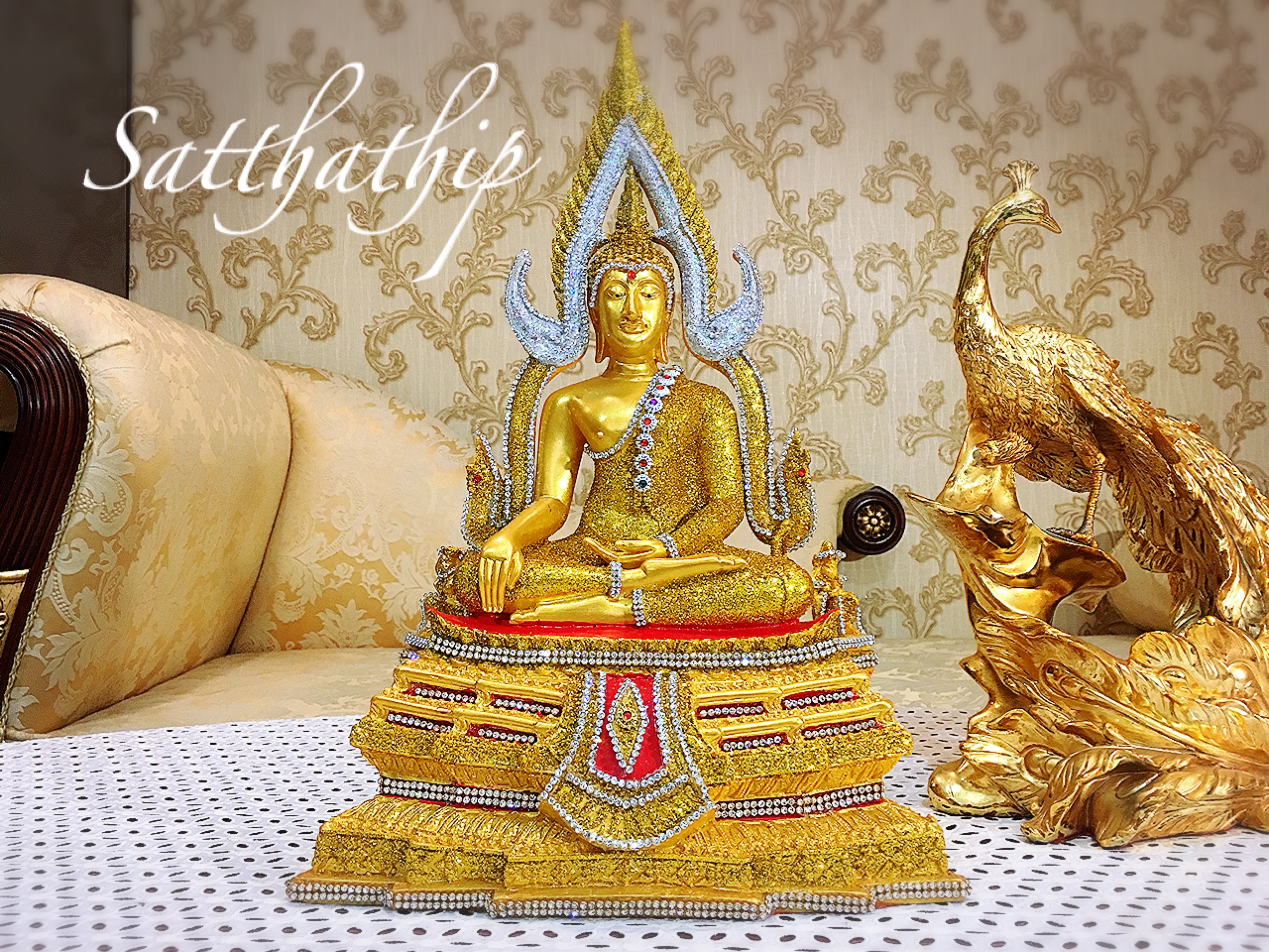 พระพุทธรูปพระพุทธชินราช จำลอง ประดับคริสตัล - พระพุทธรูปจำลอง - Buddha statue