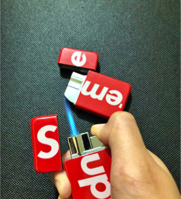 ไฟแช็คแก๊ส ไฟฟู่ Sup สีแดง เติมแก๊สได้ ปรับระดับได้ วัสดุคุณภาพสูง