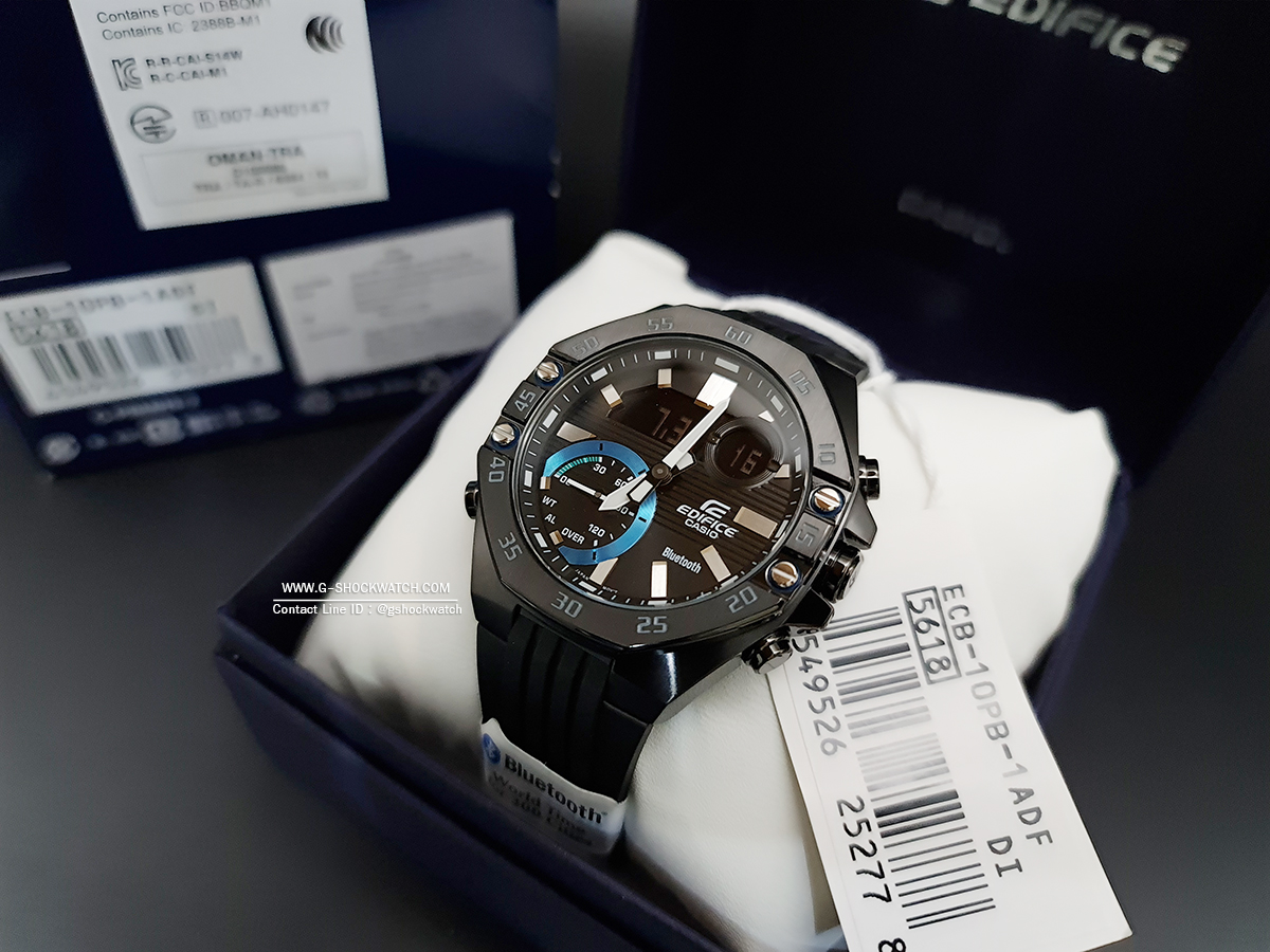 CASIO EDIFICE นาฬิกาข้อมือ นาฬิกากันน้ำ นาฬิกาของแท้ ประกันศูนย์ CMG 1 ปี รุ่น ECB-10PB-1A