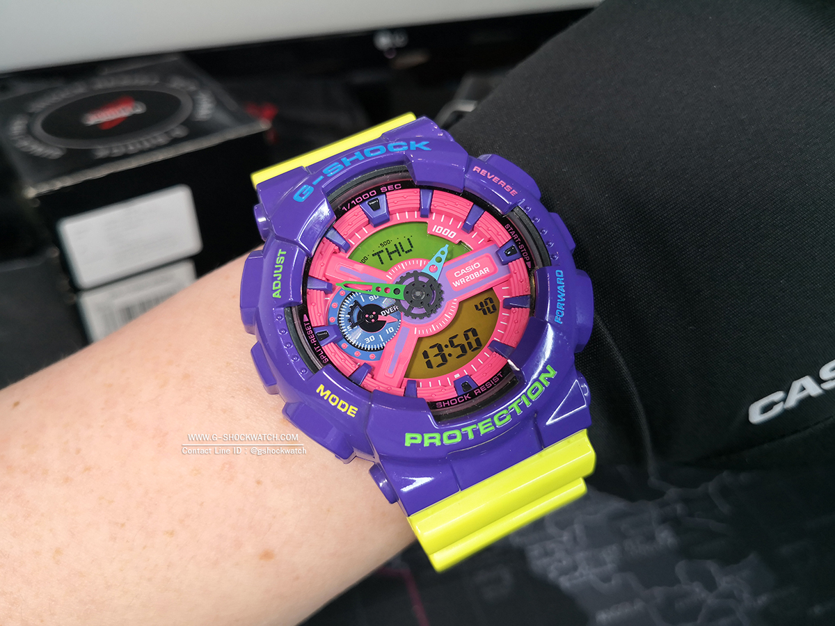 CASIO G-SHOCK นาฬิกาข้อมือ นาฬิกากันน้ำ นาฬิกาของแท้ ประกันศูนย์ CMG 1 ปี รุ่น GA-110HC-6A