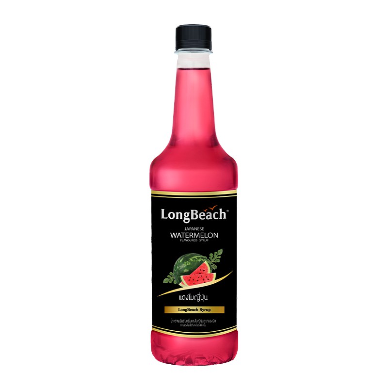 Longbeach Syrup Japanese Watermelon Flavor ลองบีช ไซรัป กลิ่นแตงโมญี่ปุ่น 740 ml. (05-6855)
