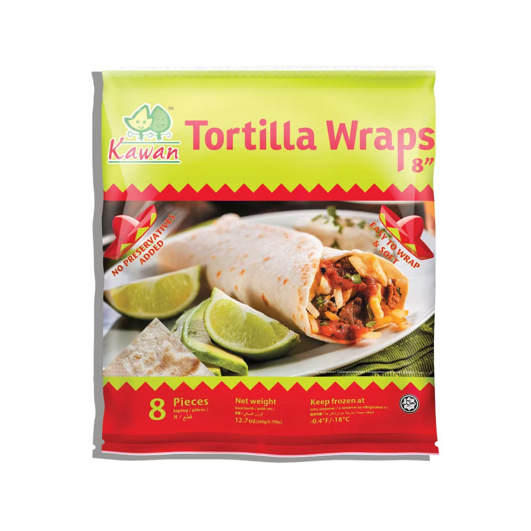 Kawan Frozen Tortilla Wrap 8'' แผ่นแป้งตอร์ตีญ่าแช่แข็ง 360 g.(สินค้าแช่แข็ง) (05-8689)
