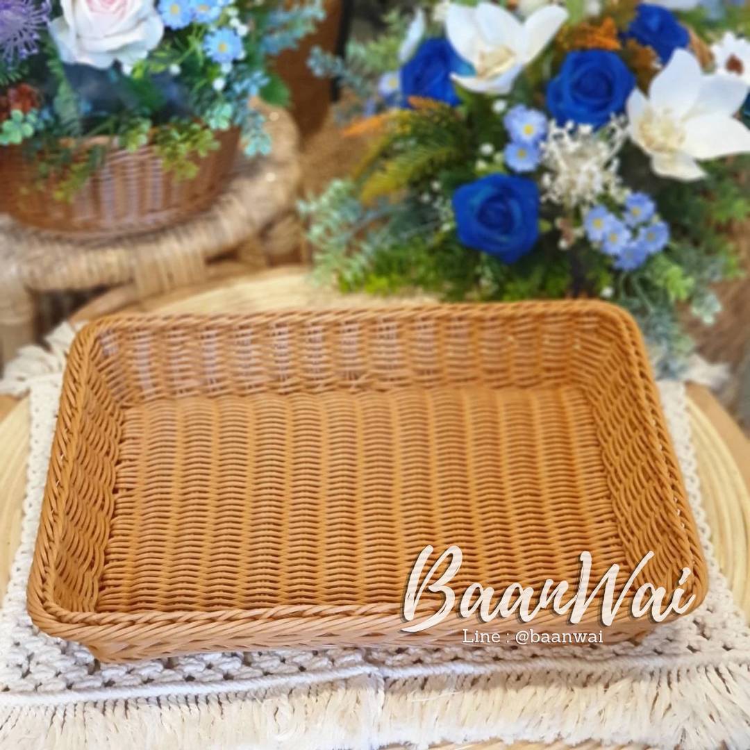 ถาดหวายเทียม ฝาครอบใส