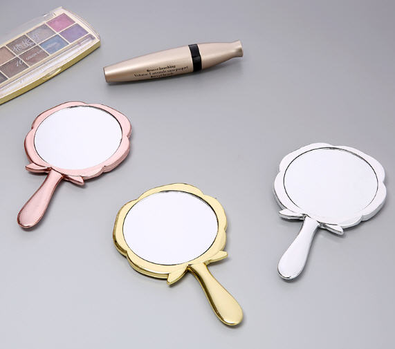 กระจกด้ามจับ,กระจก,กระจกพกพา,กระจกรูปดอกไม้