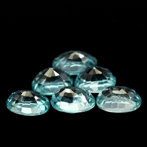 เพทายสีฟ้าทะเล (Zircon) 7.02 กะรัต 11 ชิ้น