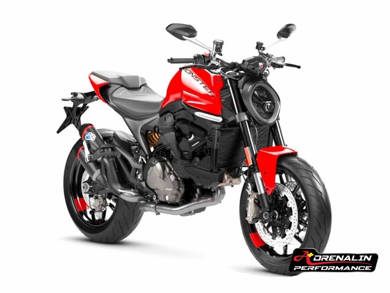 ท่อคู่ Racing termignoni สำหรับ Monster 937 ducati performance ท่อดำปากคาร์บอน พร้อมคอกลาง แทนที่แคต (For Exhibition only)