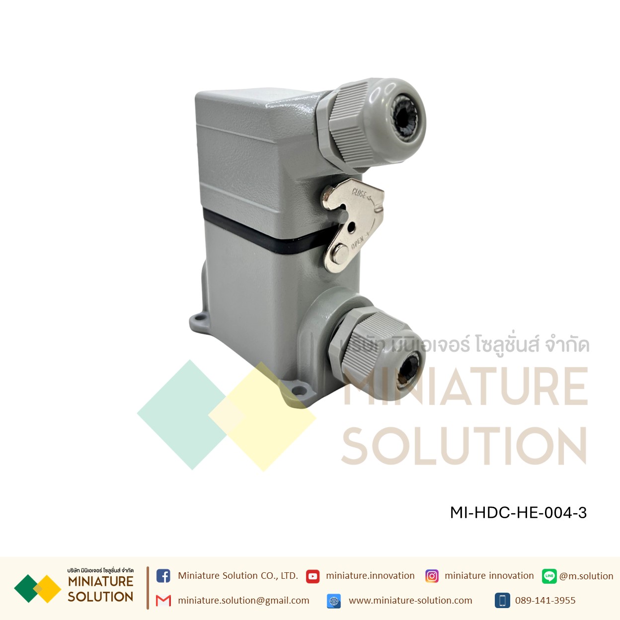 ปลั๊กเชื่อมต่อใช้สำหรับงานหนัก Heavy Duty Connectors Power แบบขันสกรู16A 500V HDC-HE-4/6/10/16/20/24/32/48 3 ช่อง