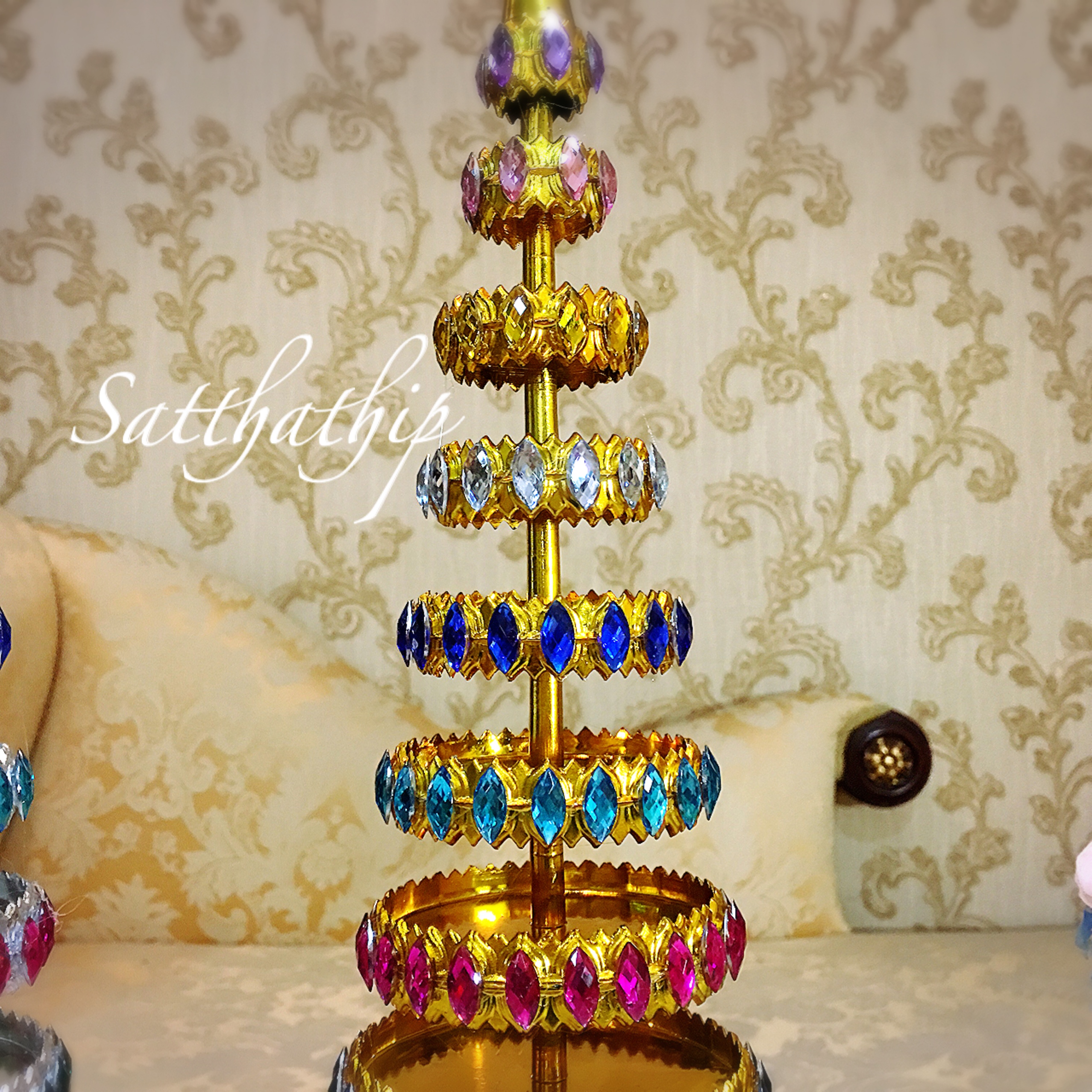 สูง 50 ซม. l ฉัตร - ฉัตรเงินทอง - ฉัตร 9 ชั้น