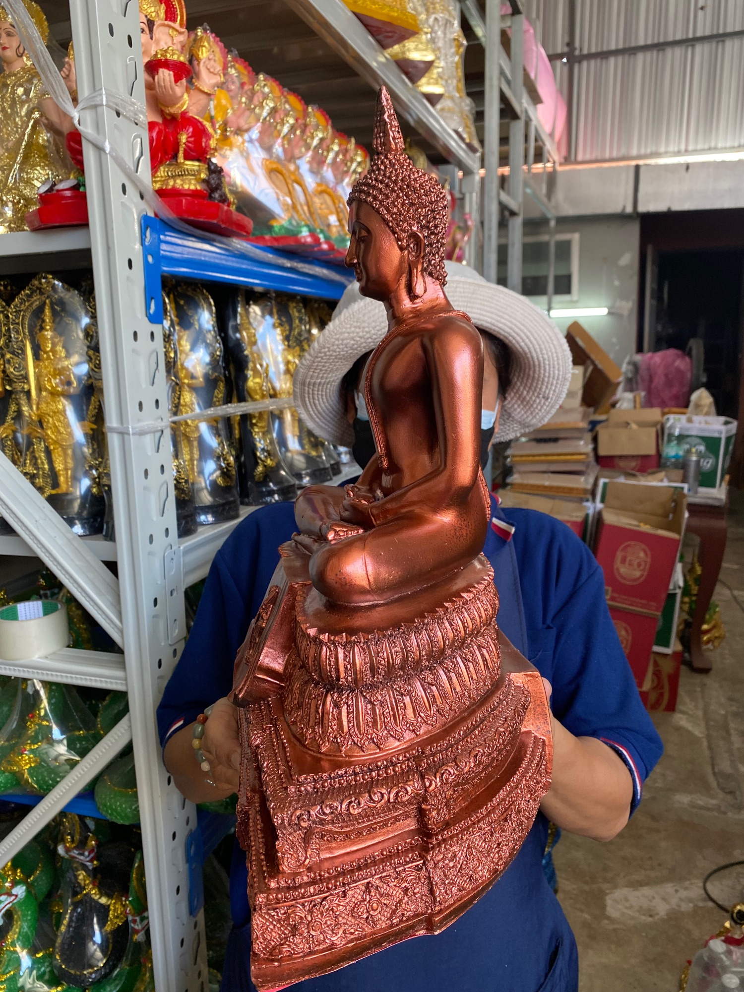 พระปางสมาธิ หน้าตัก9นิ้ว กว้าง13นิ้ว สูง18นิ้ว องค์สีนาค พระพุทธรูปสมาธิ