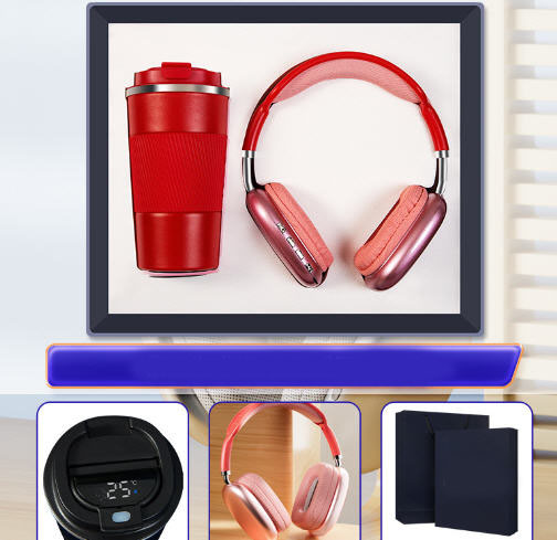 ชุดของขวัญปีใหม่,แก้วน้ำ+หูฟังไร้สาย,สกรีนโลโก้