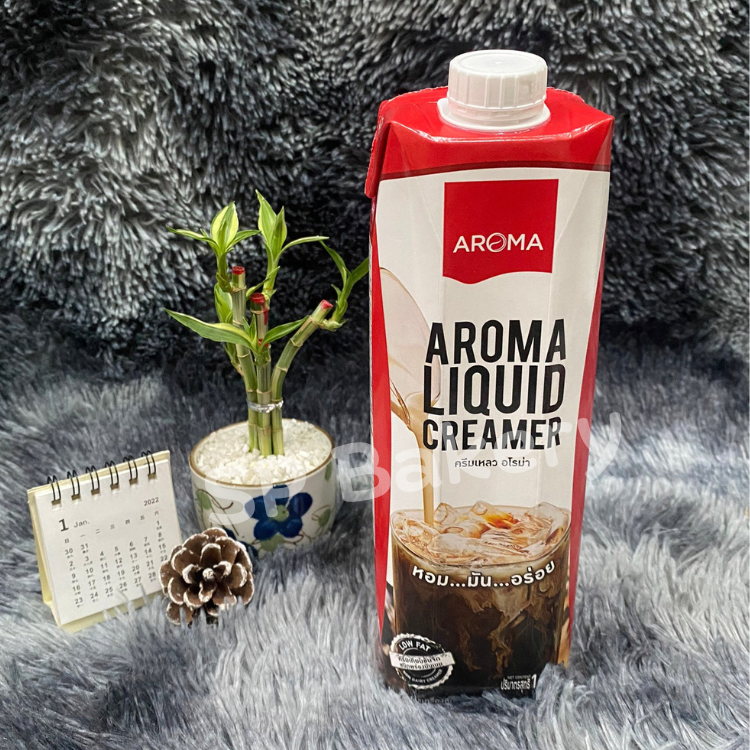 Aroma ครีมเหลว อโรม่า ( ครีมเทียม ข้นจืด ชนิดพร่องมันเนย ) (Aroma Liquid Creamer) (ขนาด 1,000 มล./กล่อง)