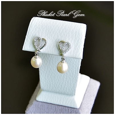Phuket Pearl Gem Heart Earring
